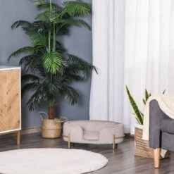 PawHut Huisdierenbank Hondenbank Kattenbank Zacht Rugleuning Metalen Poten Grijs D04-166 -Hond Benodigdheden 1200x1200 589