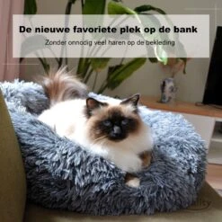 Hondenmand Donut – 70 Cm - Honden Mand – Pluche – Fluffy – Extra Zacht - Kattenmand - Hondenkussen – Kattenkussen – Bed - Wasbaar Met Rits – Hondenmanden – Rond – Bank – Grijs - Qwality -Hond Benodigdheden 1200x1200 627