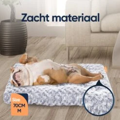 Happysnoots Hondenkussen 70 X 50cm - Hondenbed - Donut Dog Bed - Fluffy - Grijs - Wasbaar -Hond Benodigdheden 1200x1200 713