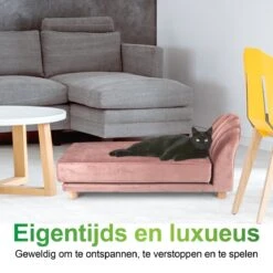 Maxxpro Katten- En Hondenbank - Roze - Verhoogd Met Houten Poten - Fluweel Materiaal - 90 X 44 X 34 CM - Huisdieren Tot 80 KG -Hond Benodigdheden 1200x1200 768