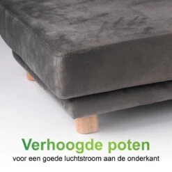 Maxxpro Katten- En Hondenbank - Grijs - Verhoogd Met Houten Poten - Fluweel Materiaal - 90 X 44 X 34 Cm - Huisdieren Tot 80 KG -Hond Benodigdheden 1200x1200 775