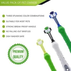 Merkloos Tandenborstel - Voor Huisdieren - Honden - 3 Zijdig - Multi-Hoek - Schoonmaken - Tanden - Slechte Adem - Tandsteen - Tandenborstel - Gezondheid - Blauw -Hond Benodigdheden 1200x1200 830