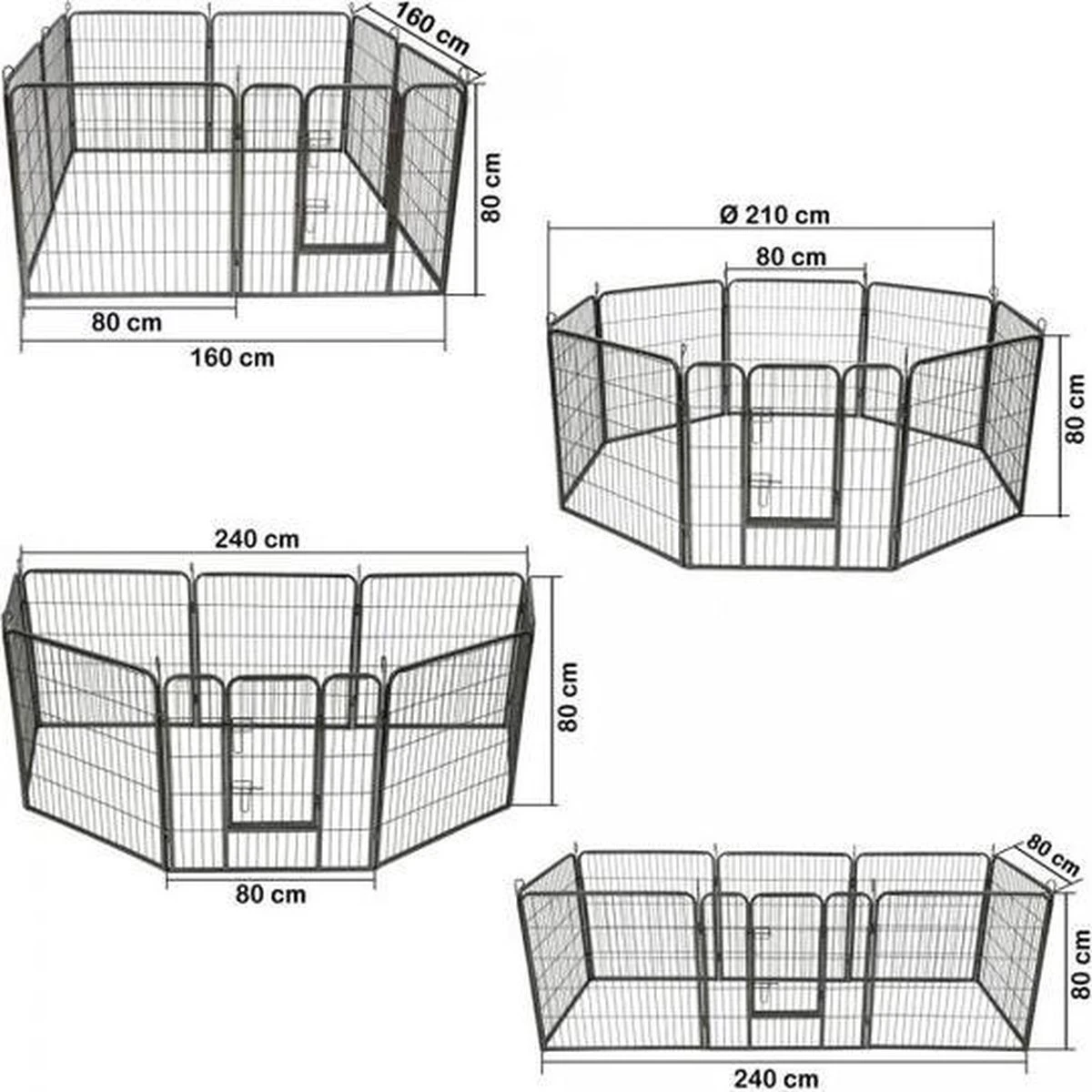 Merkloos Premium Puppyren - 80 Cm Hoog - 640 Cm Omtrek - Hondenren - Hondenhok - Grijs Hamerslag 2 Merkloos Premium Puppyren - 80 Cm Hoog - 640 Cm Omtrek - Hondenren - Hondenhok - Grijs Hamerslag - Afbeelding 2