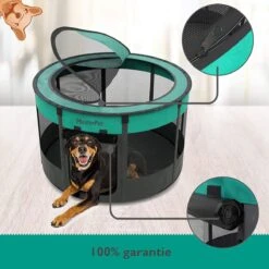 Meisterpet - Opvouwbare Puppyren Rond - (Ø X H) 115 X 58 Cm - Met Gratis Dieren Verzorging Set -Hond Benodigdheden 1200x1200 868