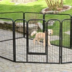 Merkloos Topmast Premium Puppyren - 80 Cm Hoog - 640 Cm Omtrek - Hondenren - Hondenhok - Antraciet -Hond Benodigdheden 1200x1200 872