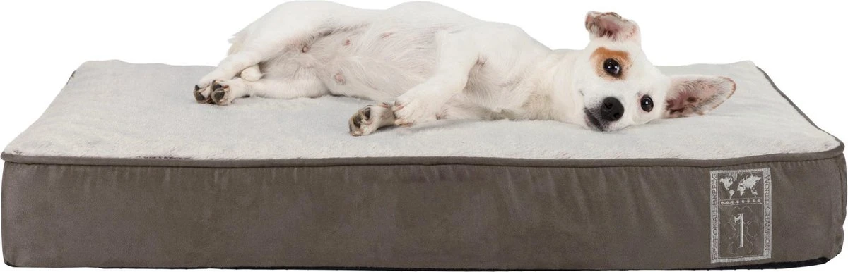 Trixie Vitaal Orthopedische Kussen Taupe/Lichtgrijs - 80 X 50 CM 1 Trixie Vitaal Orthopedische Kussen Taupe/Lichtgrijs - 80 X 50 CM