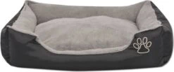 VidaXL Hondenbed Met Gewatteerd Kussen Maat S Zwart -Hond Benodigdheden 1200x500