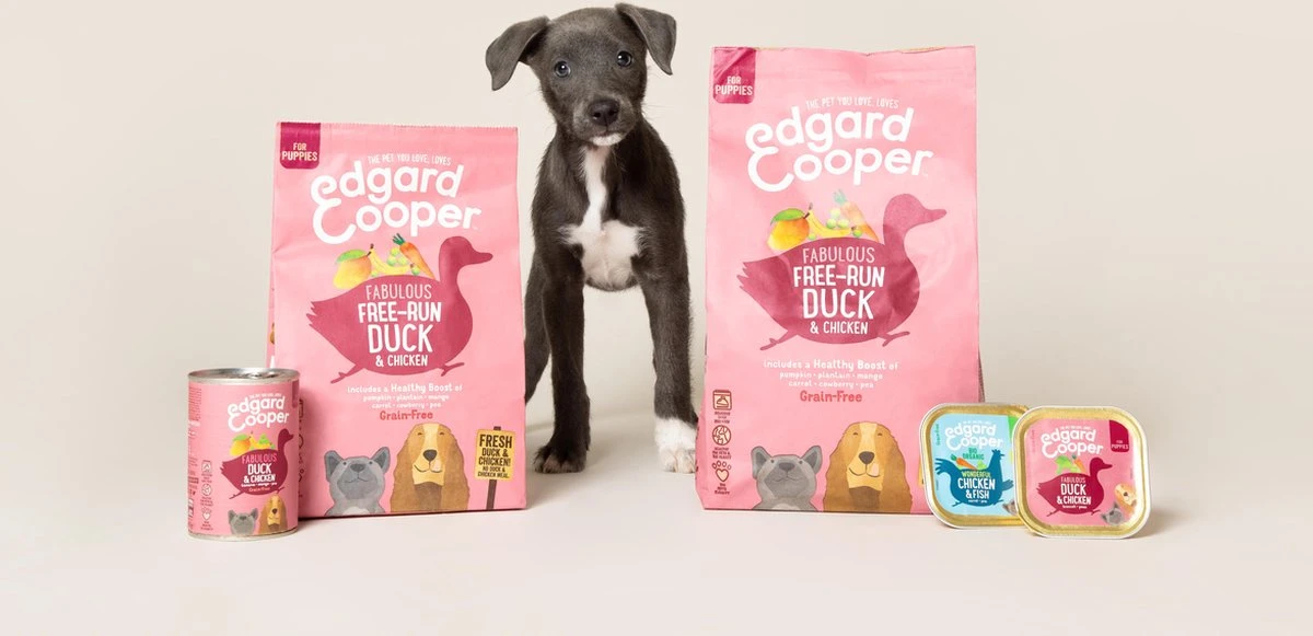 Edgard & Cooper Eend & Kip Blik - Voor Puppy's - Hondenvoer - 12 X 400 G 5 Edgard & Cooper Eend & Kip Blik - Voor Puppy's - Hondenvoer - 12 X 400 G - Afbeelding 5