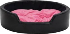VidaXL Hondenmand 69x59x19 Cm Pluche En Kunstleer Zwart En Roze -Hond Benodigdheden 1200x583