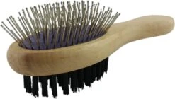 Merkloos Nobleza Dierenborstel - Hondenborstel - Kattenborstel - Tweezijdig - Dubbelzijdig - Hout - Maat L -Hond Benodigdheden 1200x681