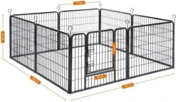 Hoppa! Hondenhekje - Puppyren - 160x160 Cm - 8 Delen Van 80 X 60 Cm - Vierkant, Rechthoek Of Achthoek Naar Keuze - Zwart -Hond Benodigdheden 1200x701 3