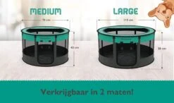 Meisterpet - Opvouwbare Puppyren Rond - (Ø X H) 115 X 58 Cm - Met Gratis Dieren Verzorging Set -Hond Benodigdheden 1200x708