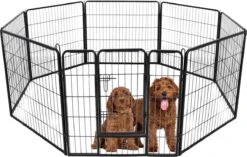 Topmast Premium Puppyren - Zwart - Hondenren - Opvouwbaar - 60 Cm Hoog - Binnen - Voor Puppy's En Honden