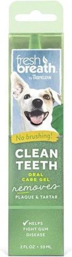Tropiclean Fresh Breath Clean Teeth Oral Care Gel - Gebitsverzorging - Mint 59 Ml -Hond Benodigdheden 337x1200