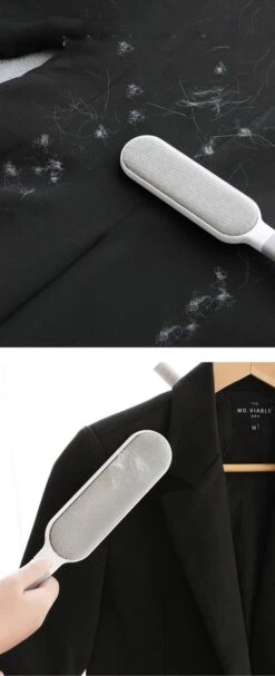 IGOODS - Pet Hair Remover - Hond & Kat Roller Brush - Dubbelzijdig Bont Ontharingsgereedschap Met Zelfreinigende Basis - Reismaatborstel - Voor Kleding - Bank - Tapijt - Autostoel GRIJS -Hond Benodigdheden 488x1200