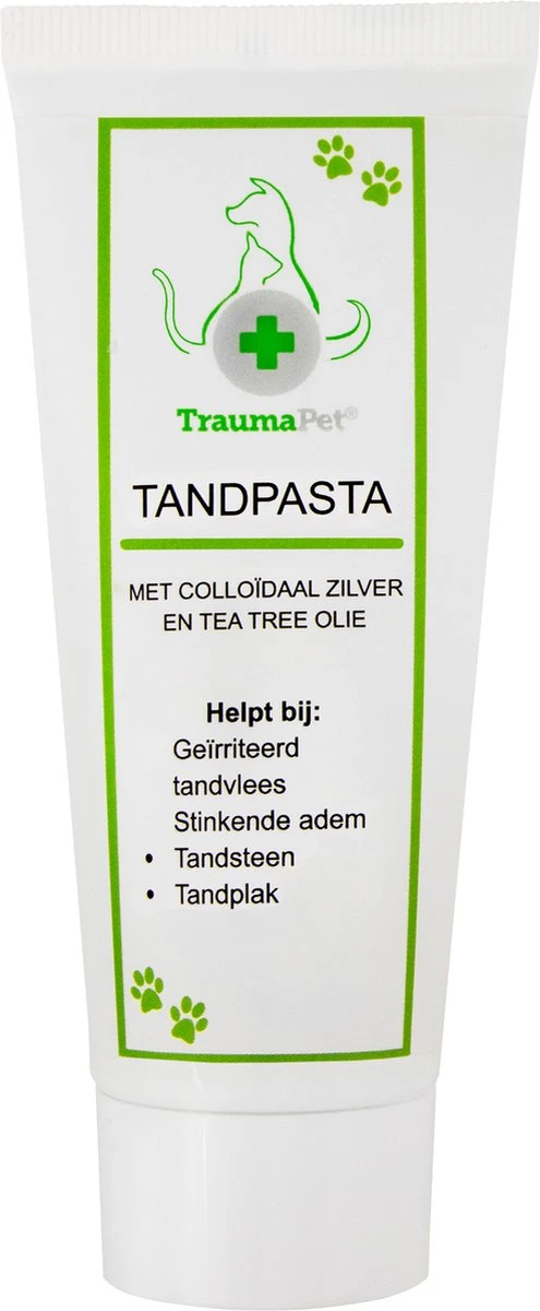 TraumaPet Tandpasta Met Colloïdaal Zilver Voor Dieren | Met Vleessmaak | Bij Stinkende Adem | Tandplak | Geïrriteerd Tandvlees | Tandsteen 1 TraumaPet Tandpasta Met Colloïdaal Zilver Voor Dieren | Met Vleessmaak | Bij Stinkende Adem | Tandplak | Geïrriteerd Tandvlees | Tandsteen