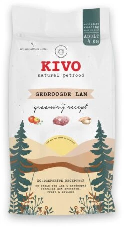 Kivo Petfood - Hondenbrokken Gedroogde Lam - 4 Kg - Koudgeperst - Graanvrij