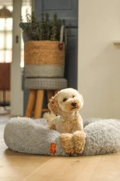 Happysnoots Hondenmand Met Rits - 80cm - Hondenbed - Donut Dog Bed - Fluffy - Grijs - Wasbaar -Hond Benodigdheden 799x1200 1