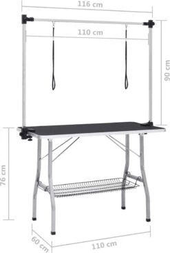 VIDAXL Hondentrimtafel Verstelbaar Met 2 Lussen En Opbergschap -Hond Benodigdheden 808x1200 1