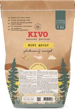 Kivo Petfood Hondenbrokken Kip & Rijst MINI ADULT 4 Kg Koudgeperst - Glutenvrij - Speciaal Voor Kleine Rassen