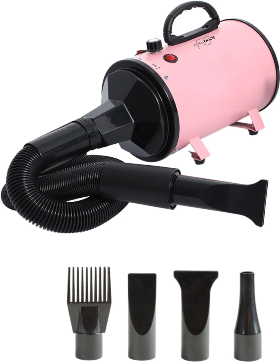 Forgoods Professionele Hondenfohn - Waterblazer Voor Honden - Hondenfohn Met 4 Opzetstukken - 2800W Verstelbaar Vermogen - Roze 1 Forgoods Professionele Hondenfohn - Waterblazer Voor Honden - Hondenfohn Met 4 Opzetstukken - 2800W Verstelbaar Vermogen - Roze
