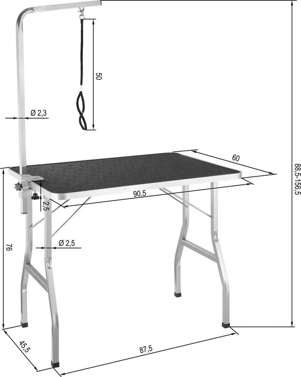 Tectake- Trimtafel Met Lus - Tafelhoogte: 76 Cm - Zwart / Grijs - 402892 6 Tectake- Trimtafel Met Lus - Tafelhoogte: 76 Cm - Zwart / Grijs - 402892 - Afbeelding 6