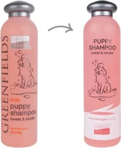 Greenfields - Milde Hondenshampoo Puppy - Zachte Shampoo Met Babypoeder Geur - Inhoud 270 Ml Of 5 Liter - 270 Ml -Hond Benodigdheden 978x1200